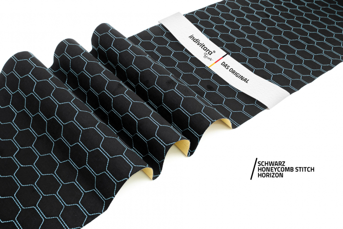 indivitara® Premium Stitch - selbstklebender Mikrofaserstoff Premium mit echten Nähten - Meterware - verschiedene Farben